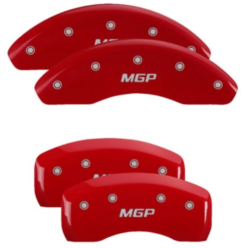 MGP 4 Caliper Covers Engraved Front & Rear MGP Red Finish Silver Characters 2017 Kia Optima MGP