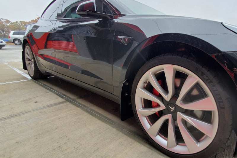 Rally Armor 17+ Tesla Model 3 UR Black Mud Flap w/ Blue Logo - eliteracefab.com