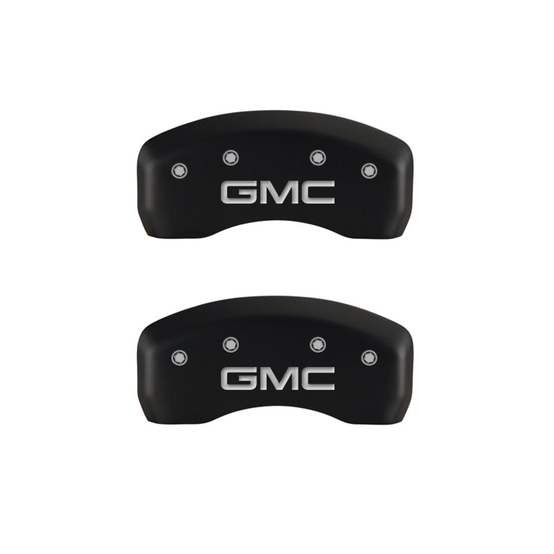 MGP 4 Caliper Covers Engraved Front & Rear GMC Red finish silver ch MGP