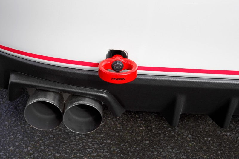 Perrin 15-19 Subaru WRX/STI Tow Hook Kit (Rear) - Red - eliteracefab.com