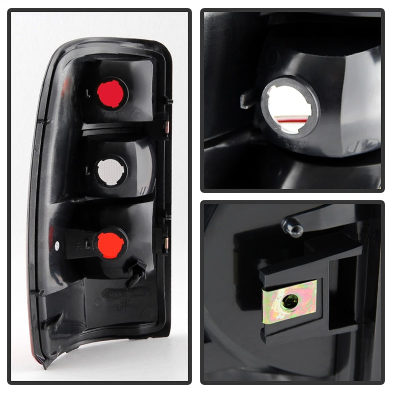 Xtune GMC Yukon 00-06 OEM Style Tail Lights w/ Black Rim Red Smoked ALT-JH-CSUB00-OE-RSM - eliteracefab.com