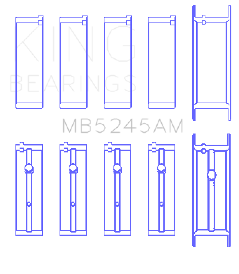 King 91-04 Nissan 146CI/2.4L KA24DE L4 / 89-97 146CI/2.4L KA24E L4  (Size STD) Main Bearing Set King Engine Bearings