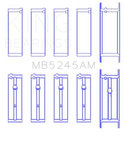 King 91-04 Nissan 146CI/2.4L KA24DE L4 / 89-97 146CI/2.4L KA24E L4  (Size STD) Main Bearing Set King Engine Bearings