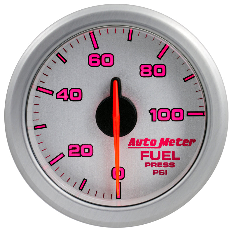 Autometer Airdrive 2-1/6in Fuel Pressure Gauge 0-100 PSI - Silver 9171-UL