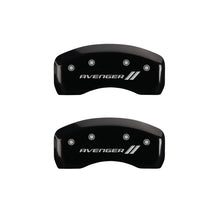 Load image into Gallery viewer, MGP 4 Caliper Covers Engraved Front &amp; Rear With stripes/Avenger Black finish silver ch MGP