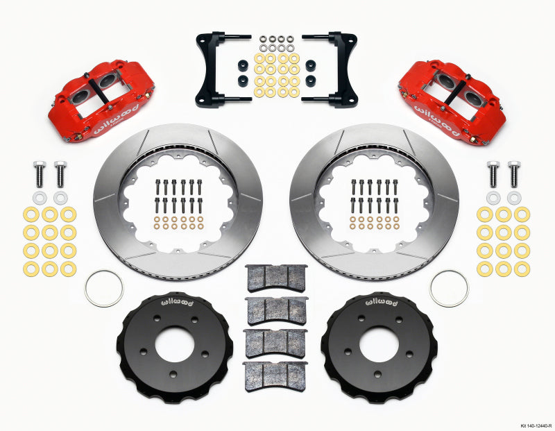 Wilwood Narrow Superlite 4R Front Hat Kit 14.00in Red 2007-Up Jeep Wrangler Wilwood