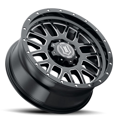 ICON Alpha 20x9 8x170 0mm Offset 5in BS Gloss Black Milled Spokes Wheel - eliteracefab.com