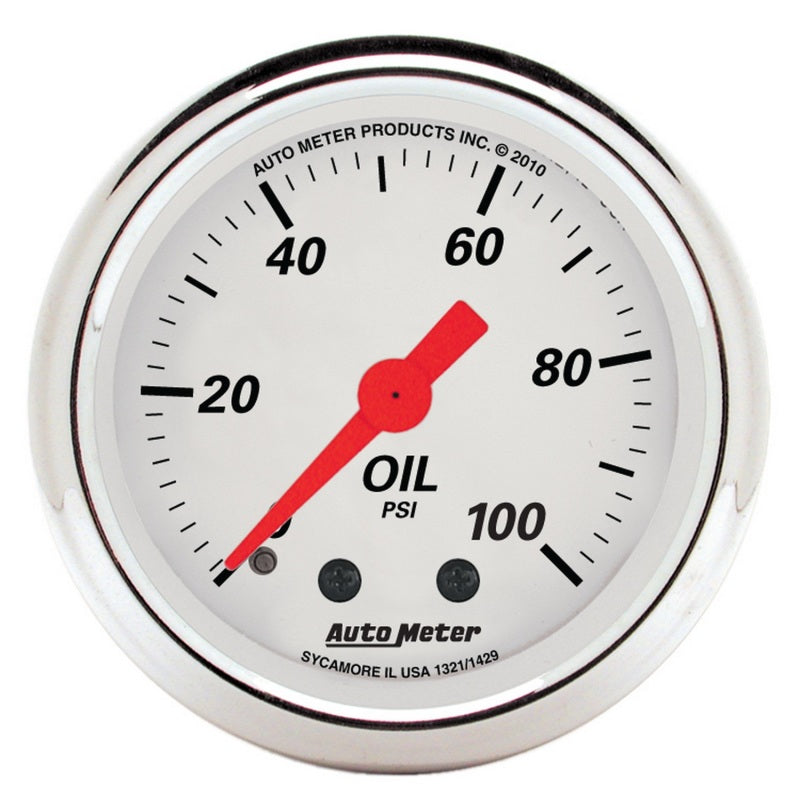 AutoMeter Gauge Kit 5 Pc. 3-1/8in. & 2-1/16in. Mech. Speedo. Wtmp & Oilp Arctic Wht 1311