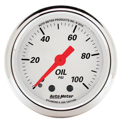 AutoMeter Gauge Kit 5 Pc. 3-1/8in. & 2-1/16in. Mech. Speedo. Wtmp & Oilp Arctic Wht 1311