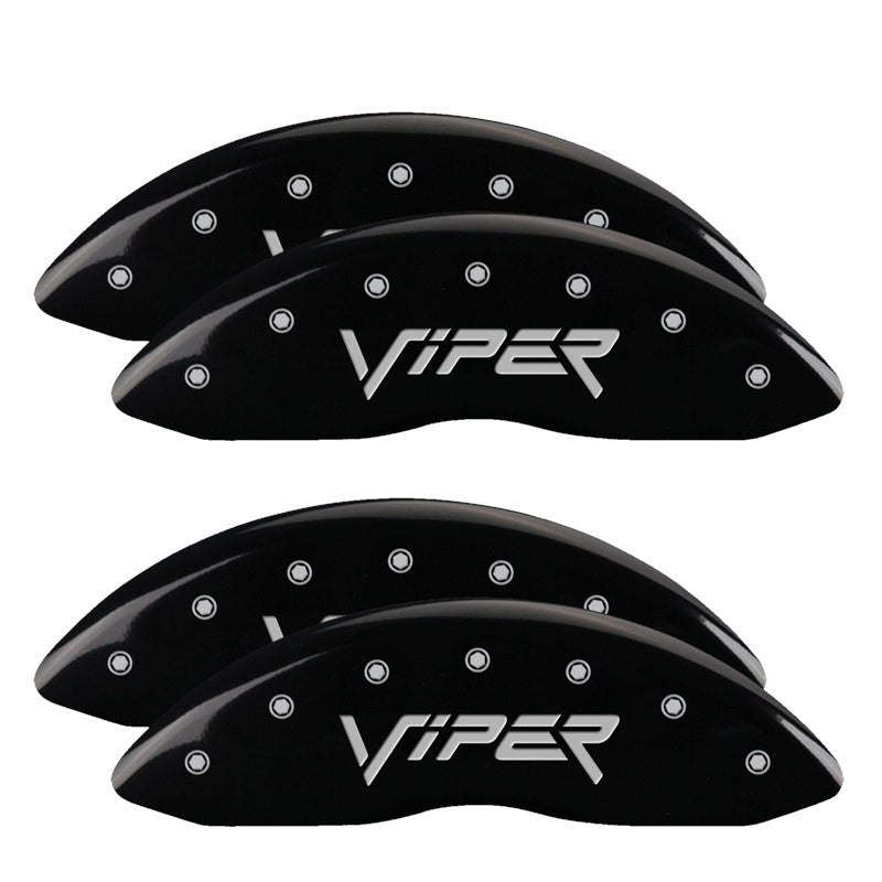 MGP 4 Caliper Covers Engraved Front & Rear Gen 2/Viper Black finish silver ch MGP