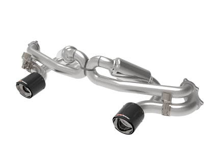 aFe MACHForce XP 2.25in-2.5in 304SS Exhaust Cat-Back 20-22 Porsche Cayman GT4 (718) - Carbon Tips aFe