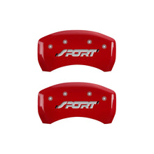 Load image into Gallery viewer, MGP 4 Caliper Covers Engraved Front &amp; Rear SPORT Red finish silver ch - eliteracefab.com