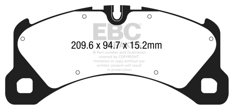 EBC 14+ Porsche Macan (Cast Iron Rotors only) 3.0 Twin Turbo Yellowstuff Front Brake Pads - eliteracefab.com