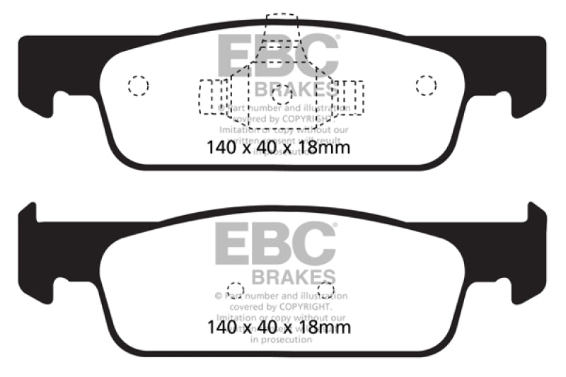 EBC 2016-2017 Smart Fortwo 0.9L Turbo Greenstuff Front Brake Pads - eliteracefab.com