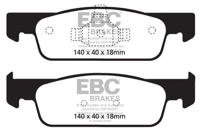 EBC 2016-2017 Smart Fortwo 0.9L Turbo Greenstuff Front Brake Pads - eliteracefab.com