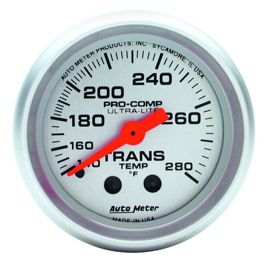 Autometer Ultra-Lite 52mm 140-280 Deg F Mechanical Transmission Temp Gauge 4351