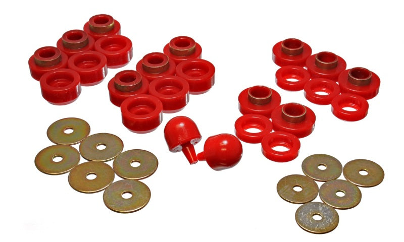 Energy Suspension 97-06 Jeep Wrangler YJ & TJ Red Body(cab) Mount Set - eliteracefab.com