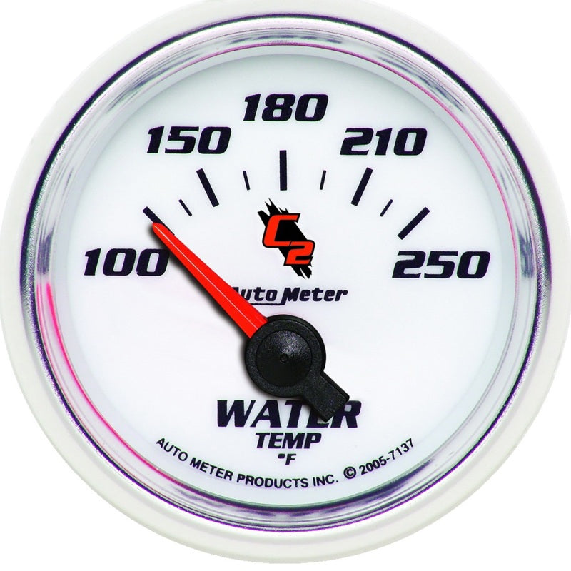 Autometer C2 2-1/16in Electric 100-250 Deg F Water Temperature Gauge 7137