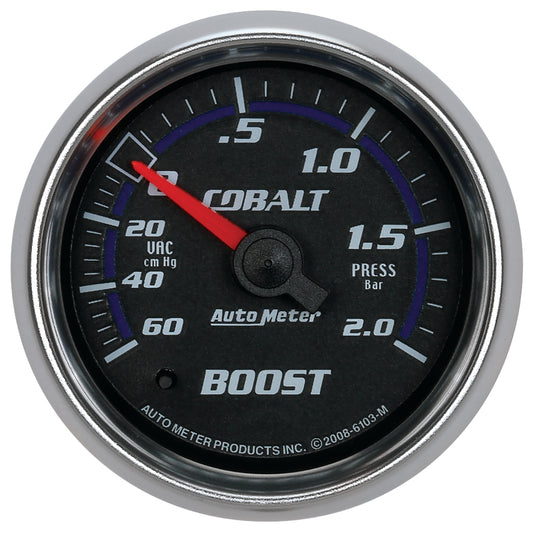 Autometer Cobalt 52mm 2 BAR Mechanical Boost Gauge 6103-M