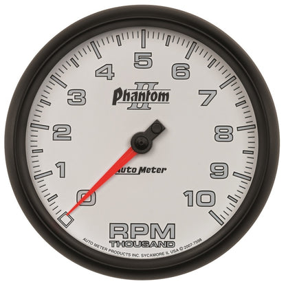 Autometer Phantom II 5in Electrical 10K RPM In-Dash Tachometer 7598