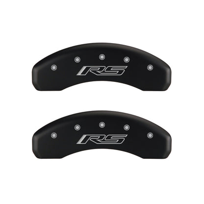 MGP 4 Caliper Covers Engraved Front Gen 5/Camaro Engraved Rear Gen 5/RS Red finish silver ch - eliteracefab.com