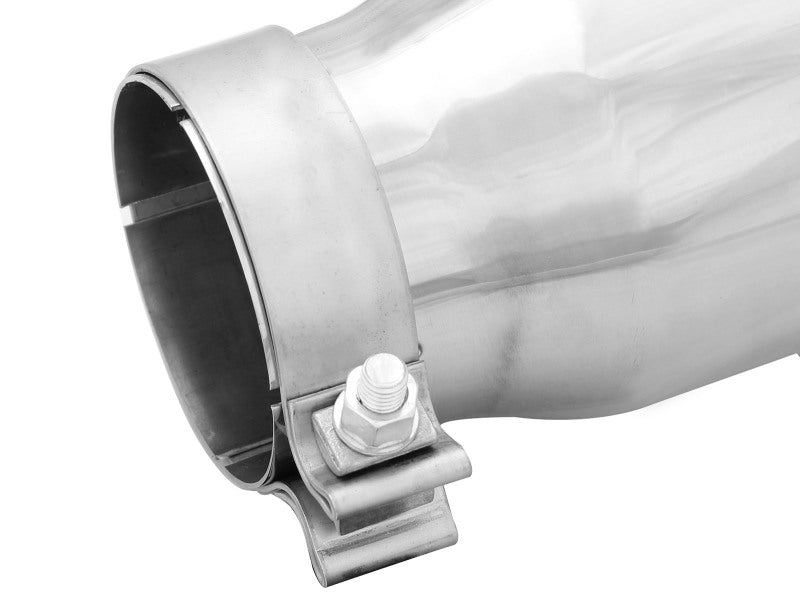 aFe MACHForce-XP 304 Stainless Steel Polished Exhaust Tip 3.5in x 4.5in Out x 12in L Clamp-On aFe