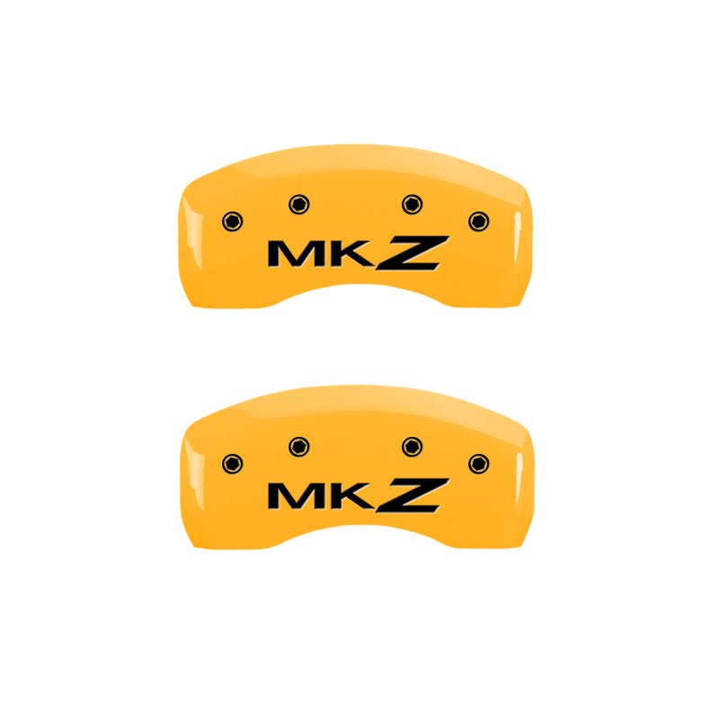 MGP 4 Caliper Covers Engraved Front Lincoln Rear MKZ Yellow Finish Black Char 2017 Lincoln MKZ MGP