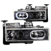 Load image into Gallery viewer, ANZO USA GMC C1500 Crystal Headlights Carbon W/ Halo; 1988-1998 - eliteracefab.com