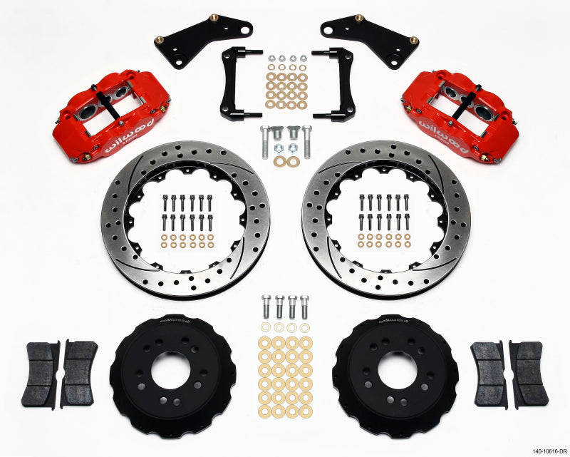 Wilwood Narrow Superlite 6R Front Hat Kit 13.06in Drill Red 65-82 Corvette C2/C3 Wilwood