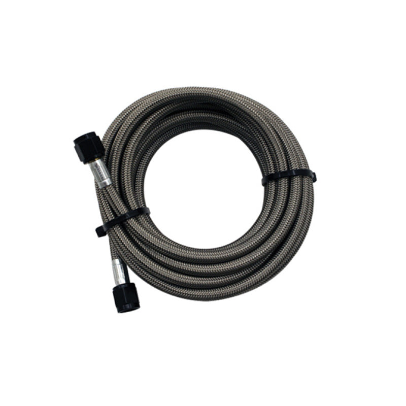 Snow Performance 15ft Braided Stainless Line (Black) w/ -4AN Fittings (15ft Only) - eliteracefab.com