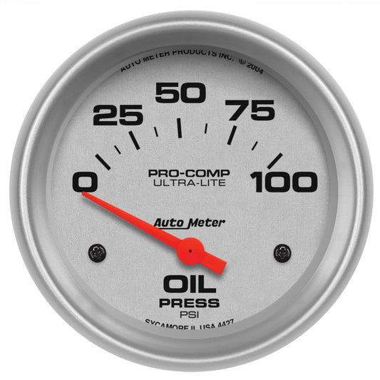 Autometer Ultra-Lite 66.7mm Short Sweep Electronic 0-100 PSI Oil Pressure Gauge 4427