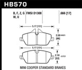 Hawk Performance DTC-30 Front Brake Pads - HB570W.666