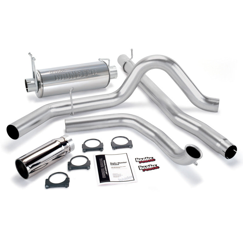 Banks Power 00-03 Ford 7.3L / Excursion Monster Exhaust System - SS Single Exhaust w/ Chrome Tip - eliteracefab.com