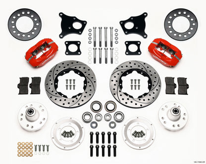 Wilwood Forged Dynalite Front Kit 11.00in Drill-Red AMC 71-76 OE Disc w/o Bendix Brakes Wilwood