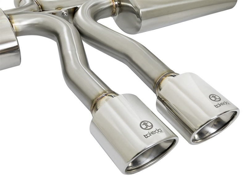 aFe Takeda 3in 304 SS Cat-Back Exhaust System w/Polished Tips 2017+ Honda Civic Si (4dr) I4 1.5L (t) - eliteracefab.com