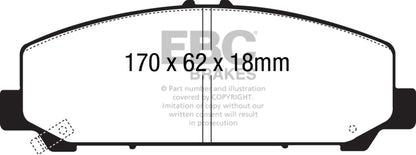 EBC 06-07 Infiniti QX56 5.6 (Akebono) Yellowstuff Front Brake Pads - eliteracefab.com