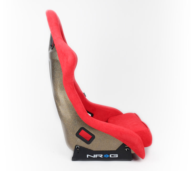 NRG FRP Bucket Seat ULTRA Edition - Large (Red Alcantara/Gold Glitter Back) - FRP-302RD-ULTRA