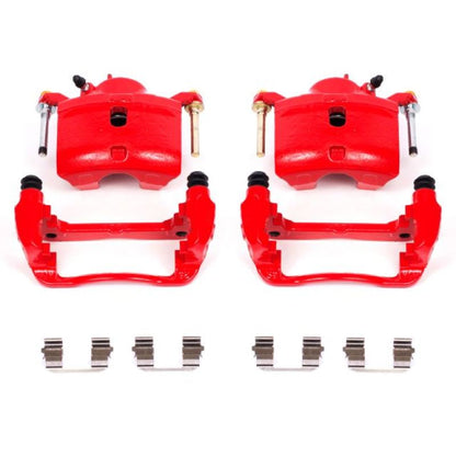 Power Stop 13-15 Acura ILX Front Red Calipers w/Brackets - Pair - eliteracefab.com
