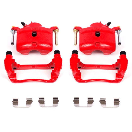 Power Stop 13-15 Acura ILX Front Red Calipers w/Brackets - Pair - eliteracefab.com