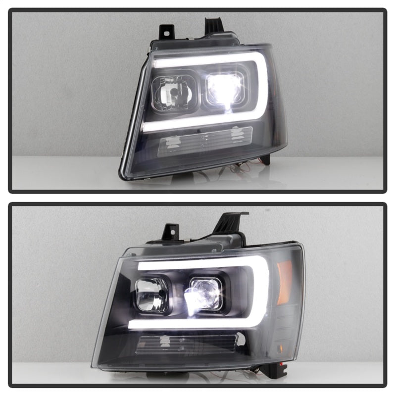 Spyder Chevy Suburban 1500/2500 07-14 Tahoe 07-14 LED Headlights Black PRO-YD-CSUB07V2PL-BK