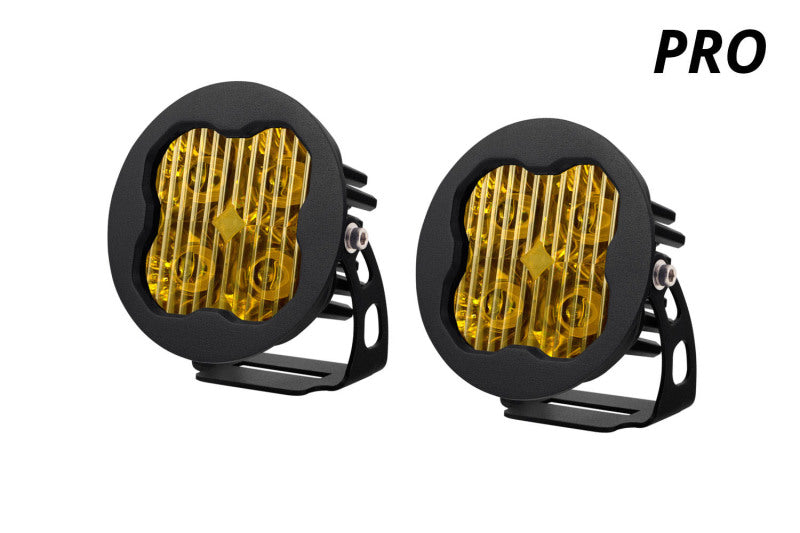 Diode Dynamics SS3 LED Pod Pro - Yellow SAE Fog Round (Pair)