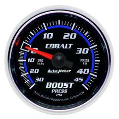 AutoMeter GAUGE; VAC/BOOST; 2 1/16in.; 30INHG-45PSI; MECHANICAL; COBALT - eliteracefab.com
