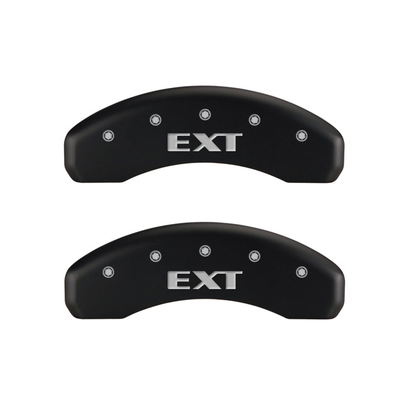MGP 4 Caliper Covers Engraved Front Escalade Engraved Rear EXT Red finish silver ch MGP