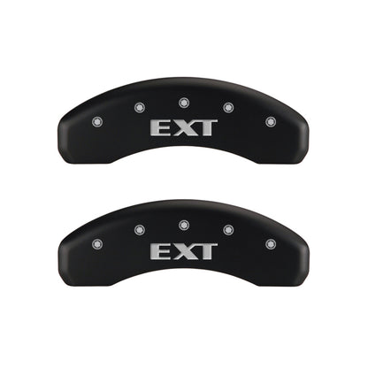 MGP 4 Caliper Covers Engraved Front Escalade Engraved Rear EXT Red finish silver ch MGP