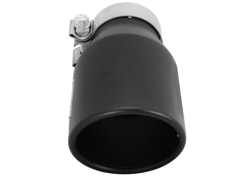 aFe Power Gas Exhaust Tip Black- 3 in In x 4.5 out X 9 in Long Bolt On (Black) - eliteracefab.com