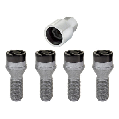 McGard Wheel Lock Bolt Set - 4pk. (Cone Seat) M14X1.25 / 17mm Hex / 27.3mm Shank Length - Black - eliteracefab.com