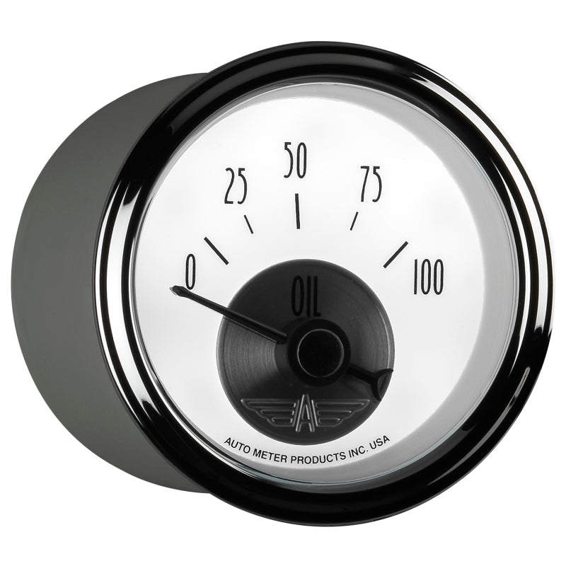 Autometer Prestige Series Pearl 2-1/16in 100PSI Electronic Oil Pressure Gauge 2026