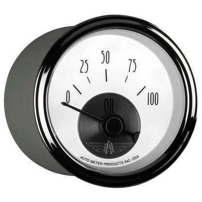 Autometer Prestige Series Pearl 2-1/16in 100PSI Electronic Oil Pressure Gauge 2026
