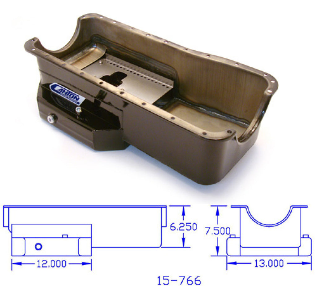 Canton 15-766 Oil Pan For Ford 429 460 Rear T Sump Road Race Cobra Pan - eliteracefab.com