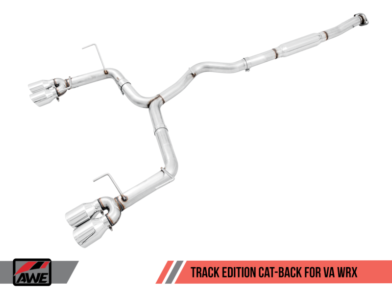 AWE Tuning Subaru WRX/STI VA/GV Sedan Track Edition Exhaust - Chrome Silver Tips (102mm) - eliteracefab.com